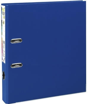Exacompta 10x Premium-Ordner PREM'TOUCH aus PP mit 2 Ringen, R&uuml;cken 50mm, 32x30cm f&uuml;r DIN A4 &Uuml;berbreite - dunkelblau