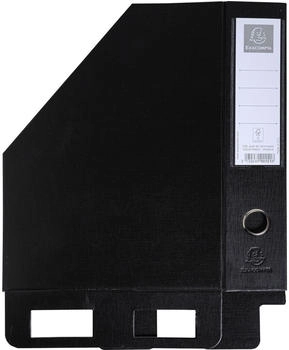 Exacompta 10x Stehsammler aus festem PP 2mm, Rücken 70mm mit aufgeklebtem Etikettenhalter und Griffloch, 23x31cm - schwarz