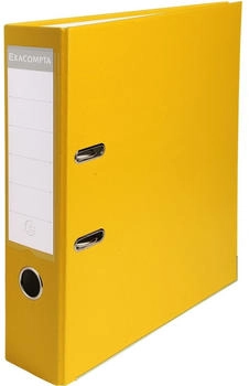 Exacompta 20x Ordner aus PP mit 2 Ringen, R&uuml;cken 80mm, 32x29cm f&uuml;r DIN A4 - gelb