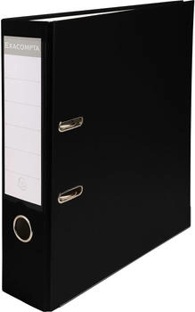 Exacompta 20x Ordner aus PP mit 2 Ringen, Rückenbreite 75mm, 318x284 mm für DIN A4 - schwarz
