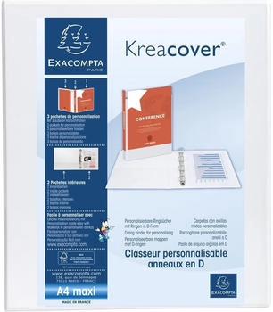 Exacompta 10x fester Ringhefter PP, 2 Ringe 15mm, R&uuml;ckenbreite 38mm, f&uuml;r DIN A4 Maxi, Kreacover - wei&szlig;
