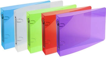 Exacompta 10x Ringbuch aus PP 700µ, 2 Ringe 25mm, Rücken 35mm, 16x24cm für DIN A5 - Farben sortiert