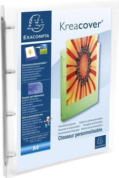 Exacompta 12x flexibler Ringhefter aus PP Chromaline 500, 4 Ringe 15mm, Rückenbreite 20mm, für DIN A4, Kreacover - transparent