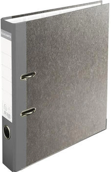 Exacompta 20x Ordner Standard wolkenmarmoriert, mit 2 Ringen, 50mm R&uuml;cken farbig PREM'TOUCH, 32x29cm f&uuml;r DIN A4 - grau - R&uuml;cken grau