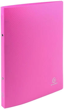 Exacompta 25x Ringbuch aus PP 500µ mit 2 Ringen 15mm, Rücken 20mm, blickdicht, für Format DIN A4 - rosa