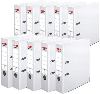 Herlitz Ordner maX.file protect+, A4, R&uuml;ckenbreite: 8cm, Voll-PP-Folienbezug, wei&szlig;, 10 St&uuml;ck (10834364)