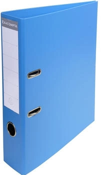 Exacompta 10x Ordner aus PVC mit 2 Ringen, R&uuml;cken 70mm, 32x29cm f&uuml;r DIN A4 &Uuml;berbreite - blau