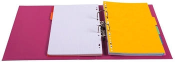 Exacompta 10x Ordner aus PVC mit 2 Ringen, R&uuml;cken 70mm, 32x29cm f&uuml;r DIN A4 &Uuml;berbreite - fuchsia
