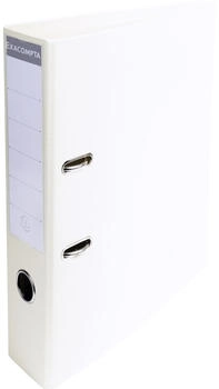 Exacompta 10x Ordner aus PVC mit 2 Ringen, Rücken 70mm, 32x29cm für DIN A4 Überbreite - weiß