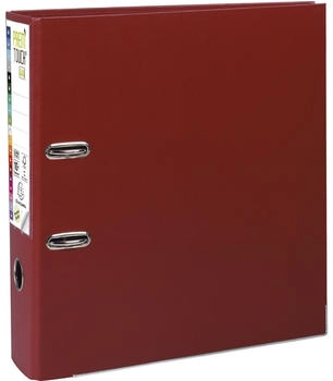 Exacompta 10x Premium-Ordner PREM'TOUCH aus PP mit 2 Ringen, R&uuml;cken 80mm, 32x30cm f&uuml;r DIN A4 &Uuml;berbreite - bordeauxrot
