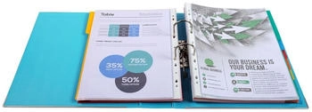 Exacompta 10x Premium-Ordner PREM'TOUCH aus PP mit 2 Ringen, R&uuml;cken 80mm, 32x30cm f&uuml;r DIN A4 &Uuml;berbreite - hellblau