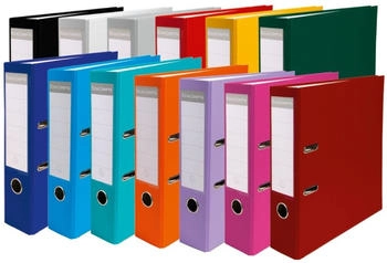 Exacompta 20x Ordner aus PP mit 2 Ringen, R&uuml;ckenbreite 75mm, 318x284 mm f&uuml;r DIN A4 - Farben sortiert