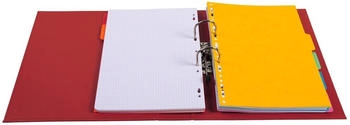 Exacompta 10x Ordner aus PVC mit 2 Ringen, Rücken 70mm, 32x29cm für DIN A4 Überbreite - bordeauxrot