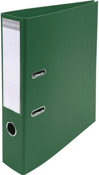 Exacompta 10x Ordner aus PVC mit 2 Ringen, Rücken 70mm, 32x29cm für DIN A4 Überbreite - dunkelgrün