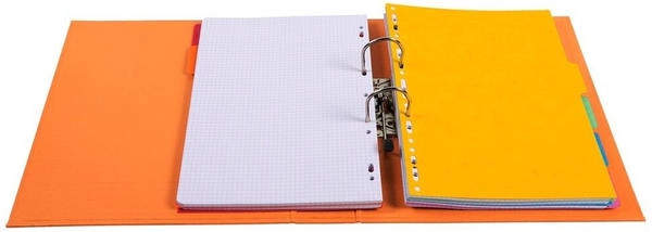 Exacompta 10x Ordner aus PVC mit 2 Ringen, Rücken 70mm, 32x29cm für DIN A4 Überbreite - orange