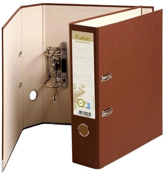 Exacompta 10x Ordner Prem-Touch aus Recycling- Karton, 2 Ringe, 80mm R&uuml;cken, 32x29cm f&uuml;r DIN A4 &Uuml;berbreite - Forever - schokolade