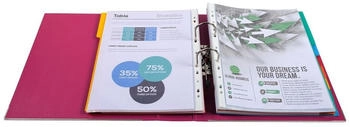 Exacompta 10x Premium-Ordner PREM'TOUCH aus PP mit 2 Ringen, R&uuml;cken 80mm, 32x30cm f&uuml;r DIN A4 &Uuml;berbreite - fuchsia