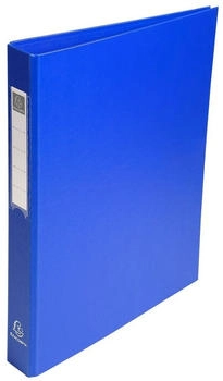 Exacompta 10x Ringbuch aus festem Karton 1,8mm PP kaschiert, 4 Ringe 25mm rund am hinteren Deckel befestigt, R&uuml;cken 40mm, 32x25,5cm f&uuml;r DIN A4 - blau