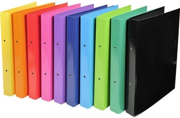 Exacompta 10x Ringbuch aus kaschiertem Karton, 2 Ringe 30mm, Rückenbreite 40mm, 32x26cm für DIN A4 - Iderama - Farben sortiert