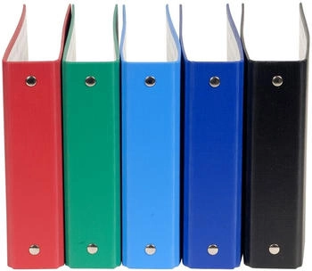 Exacompta 10x Ringbuch aus PP mit 2 Ringen 25mm f&uuml;r Karteikarten, Ablageformat A6 - Farben sortiert