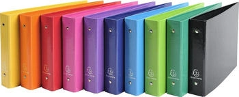 Exacompta 10x Ringbuch mit 2 Ringen 25mm, Rücken 35mm, 16,5x24cm für DIN A5 - Iderama - Farben sortiert
