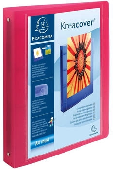 Exacompta 12x festes Ringbuch aus PP Chromaline 1mm, 4 Ringe 30mm, Rückenbreite 40mm, für DIN A4 Maxi, Kreacover - Farben sortiert