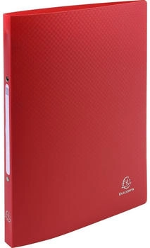 Exacompta 20x Ringbuch aus PP 500µ mit 2 Ringen 15mm, Rücken 20mm, blickdicht, für Format DIN A4 - rot