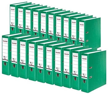 Falken 20x A4 Recycolor Ordner 80mm mit geklebtem Rückenschild grün (11285723F)