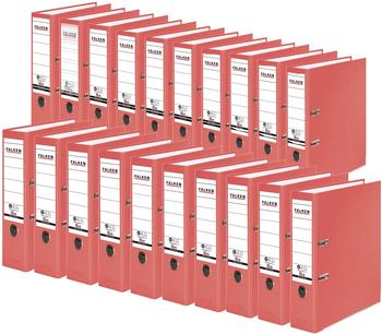 Falken 20x A4 Recycolor Ordner 80mm mit geklebtem R&uuml;ckenschild rot (11285632F)