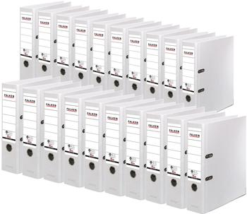 Falken 20x A4 Recycolor Ordner 80mm mit geklebtem Rückenschild weiß (11285897F)