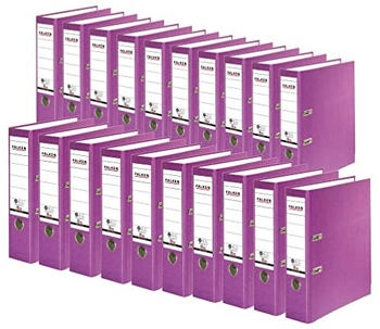 Falken 20x A4 Recycolor Ordner 80mm mit geklebtem R&uuml;ckenschild violett (11285251F)