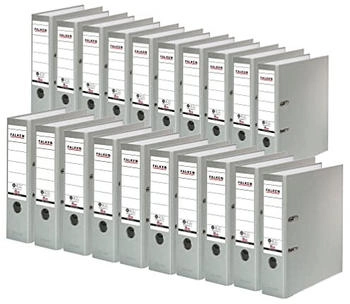Falken 20x A4 Recycolor Ordner 80mm mit geklebtem R&uuml;ckenschild grau (11285228F)