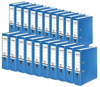 Falken 20x A4 Recycolor Ordner 80mm mit geklebtem R&uuml;ckenschild blau (11285673F)