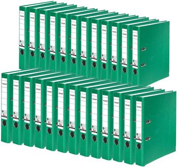 Falken 25x A4 Recycolor Ordner 50mm mit geklebtem R&uuml;ckenschild gr&uuml;n (11286325F)
