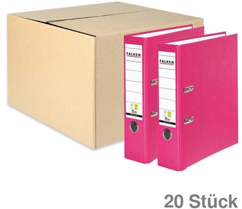 Falken 20x A4 PP Ordner 80mm mit Einsteckschild rosa (11286747F)