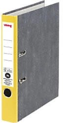 Viking Schmal Ordner DIN A4 50 mm Gelb, Schwarz 2 Ringe Pappkarton, PP (Polypropylen) Matt Recycled (1213916)