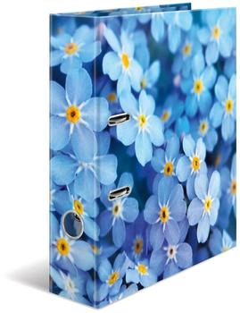 Herma Ordner A4 Blue Flowers, 7 cm breit, Ringbuch mit Pflanzenmotiv für Kinder (19557)