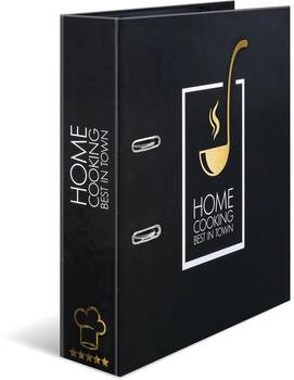 Herma Rezeptordner Home Cooking A4 schwarz/gold mit Register (19668)