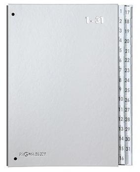 PAGNA Pultordner DIN A4 1-31 32 Fächer silber (24329-14)