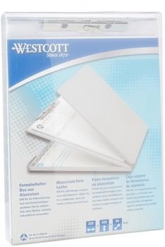 Westcott Klemmbrett DIN A4 Aluminium silber mit Aufbewahrungsfach (E-17002 00)