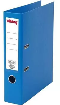 Viking Breit Ordner DIN A4 75 mm Blau 2 Ringe Pappkarton, PP (Polypropylen) Matt Hochformat (4311117)
