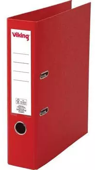 Viking Ordner DIN A4 75 mm Rot 2 Ringe Pappkarton, PP (Polypropylen) Matt Hochformat (4844169)
