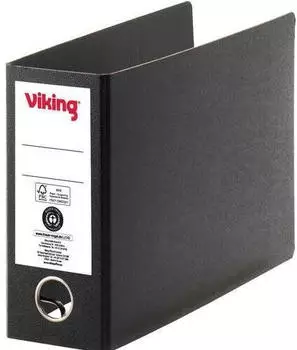 Viking Ordner DIN A5 75 mm Schwarz 2 Ringe Pappkarton Querformat Recycled (4856103)