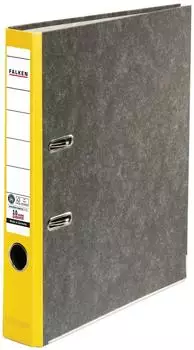 Falken Recycling-Ordner Wolkenmarmor A4 50mm gelber R&uuml;cken, 25er Pack (80023625002F)