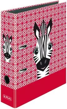Herlitz maX.file Ordner 2-Ring, 80mm, A4, Cute Animals Zebra (50040193)