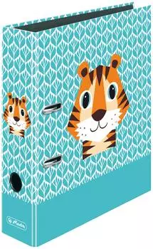 Herlitz maX.file Ordner 2-Ring, 80mm, A4, Cute Animals Tiger (50040186)