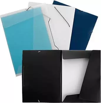Eichner Dreifl&uuml;gelmappe mit Gummizug, A4, schwarz, 10er-Pack (9038-00740)