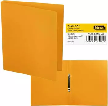 Idena Ringbuch 2-Ring, 20mm, A4, orange (10436)
