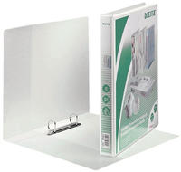 LEITZ Pr&auml;sentations-Ringbuch, A4 &Uuml;berbreite, wei&szlig;, 2 D-Ring- Mechanik,