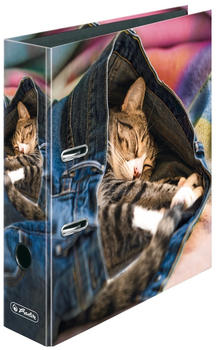 Herlitz Motivordner maX.file A4 8cm Jeans Cat (50030958)